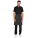 Pack of 4 black white fine line waist aprons front view — bulk cafe uniform