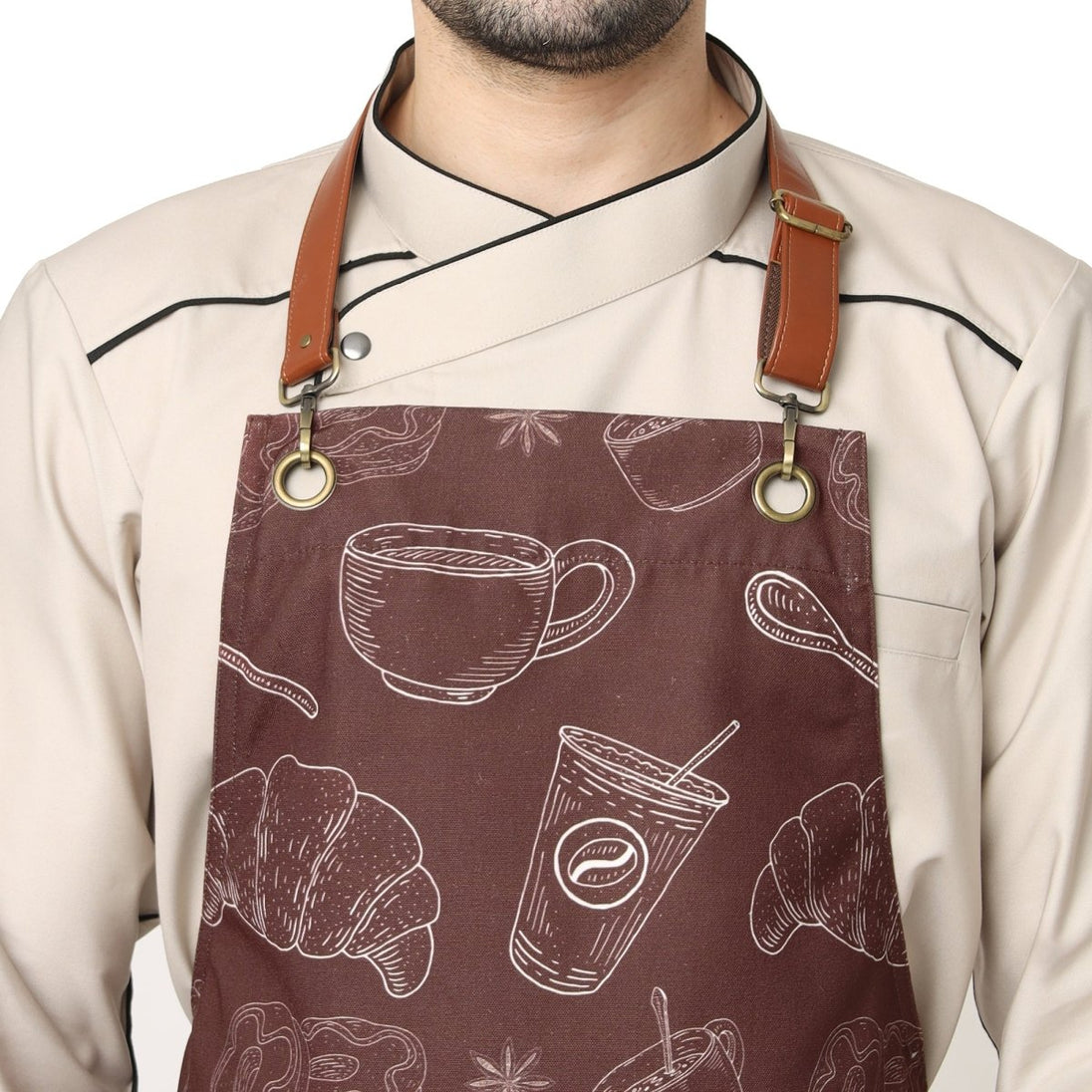 Custom embroidery on canvas barista apron — free logo embroidery service