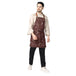 Canvas apron leather neck strap and buckle close-up — adjustable fit