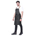 Premium Denim Apron with Leather Strap (Black Grey) - Free Embroidery - Uwears®