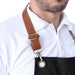 Premium Denim Apron with Leather Strap (Black Grey) - Free Embroidery - Uwears®
