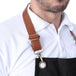 Premium Denim Apron with Leather Strap (Black Grey) - Free Embroidery - Uwears®