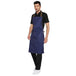 Dark denim apron front pocket detail — deep storage