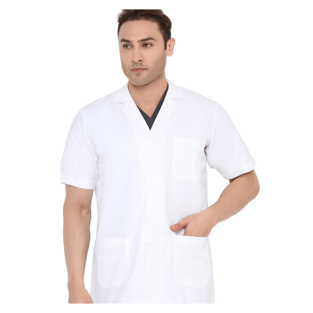 Premium Men's Doctor Apron Coat / Lab Coat Half Sleeves - Free Embroidery - Uwears®