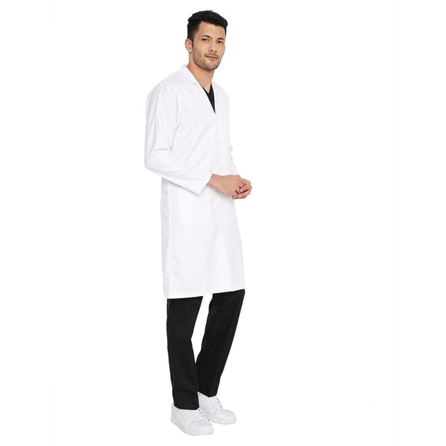 Premium Men's Long Doctor Apron Coat / Lab Coat Full Sleeves - Free Embroidery - Uwears®