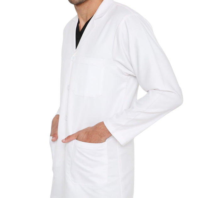 Premium Men's Long Doctor Apron Coat / Lab Coat Full Sleeves - Free Embroidery - Uwears®