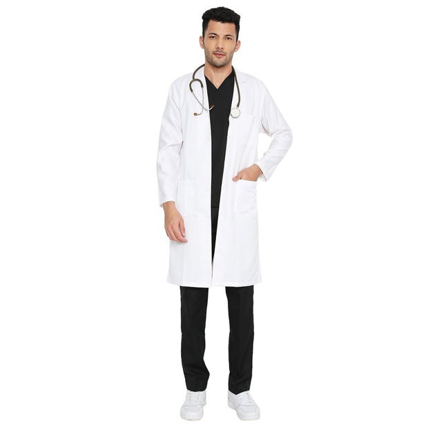Premium Men's Long Doctor Apron Coat / Lab Coat Full Sleeves - Free Embroidery - Uwears®