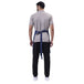 Classic blue denim service apron on model — cafe and restaurant uniform India
