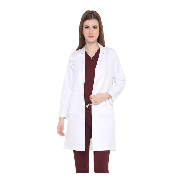 Premium Women's Long Doctor Apron Coat / Lab Coat Full Sleeves - Free Embroidery - Uwears®