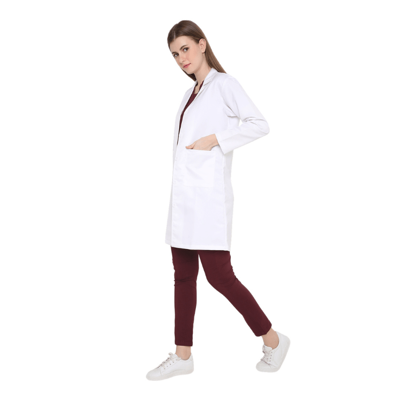 Premium Women's Long Doctor Apron Coat / Lab Coat Full Sleeves - Free Embroidery - Uwears®