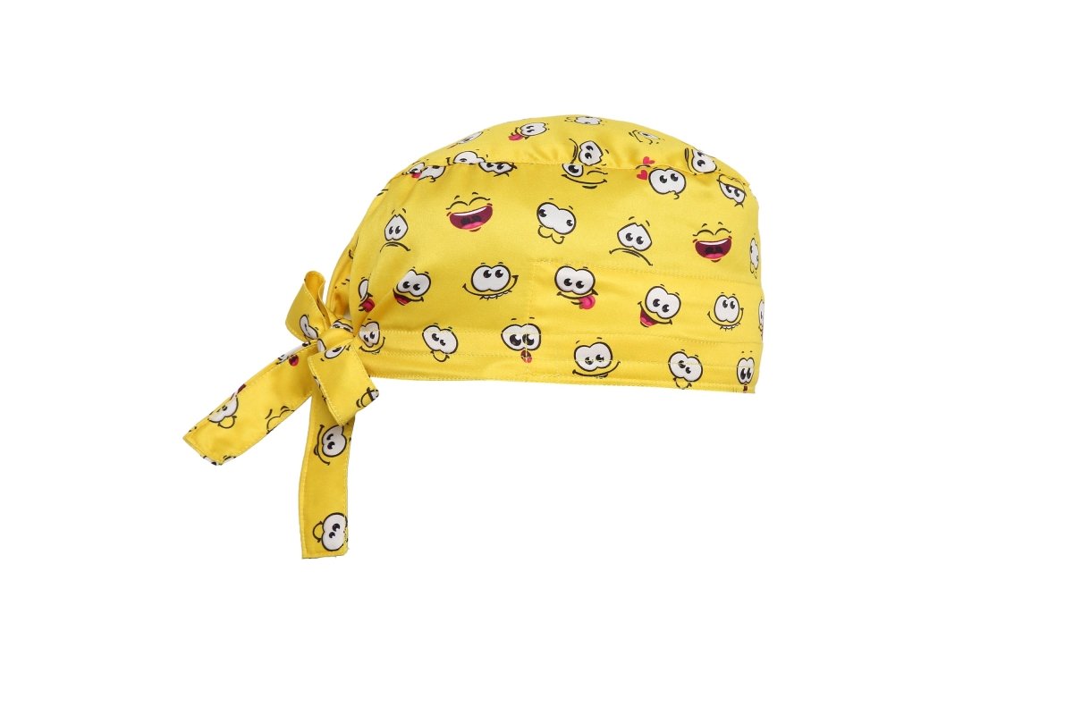 Smiley Chef Cap Satin (Free Embroidery) - Uwears®