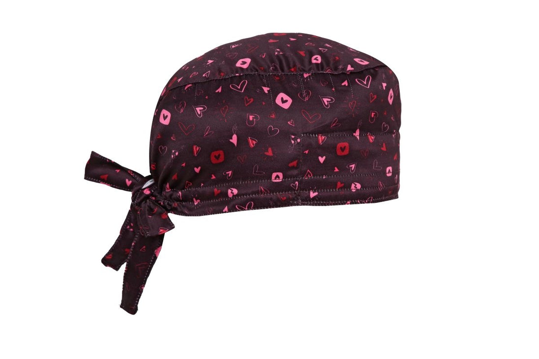 Tiny Hearts Chef Cap Satin (Free Embroidery) - Uwears®