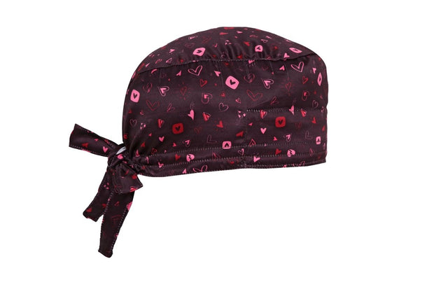 Tiny Hearts Chef Cap Satin (Free Embroidery) - Uwears®