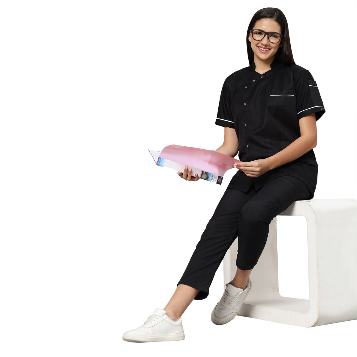 Unisex Modern Dentist Coat Black - Free Embroidery - Uwears®