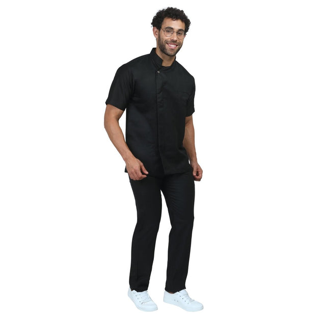 Unisex Zipper Coat Black - Free Embroidery - Uwears®