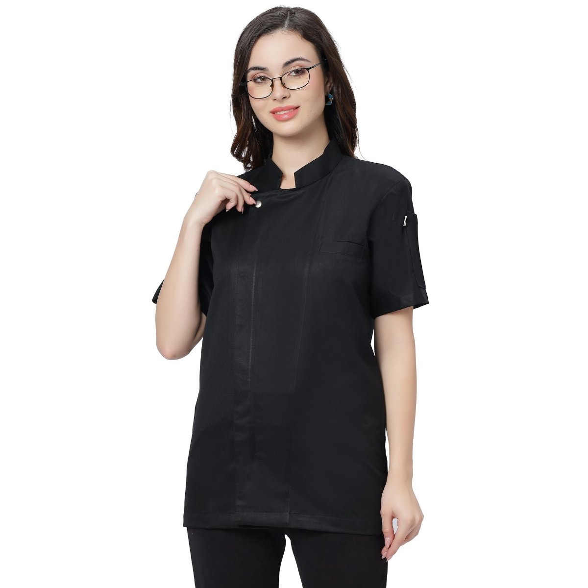 Unisex Zipper Coat Black - Free Embroidery - Uwears®