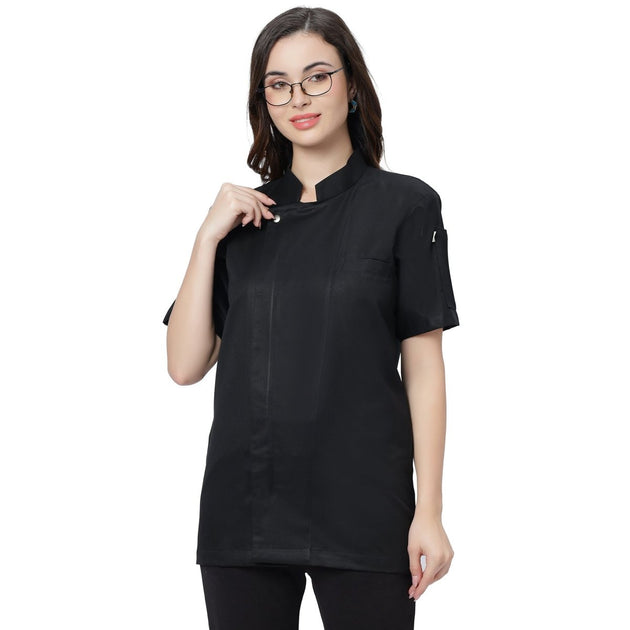 Unisex Zipper Coat Black - Free Embroidery - Uwears®