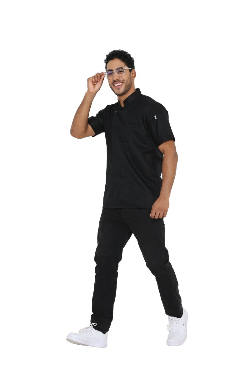 Unisex Zipper Coat Black - Free Embroidery - Uwears®