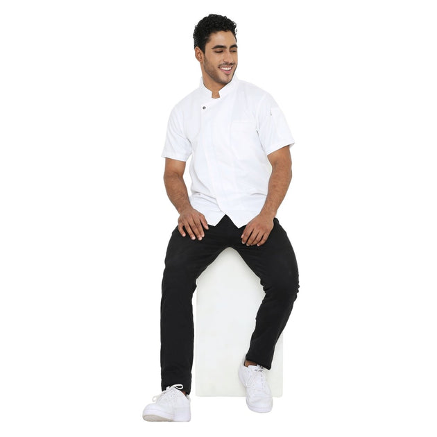 Unisex Zipper Coat White - Free Embroidery - Uwears®