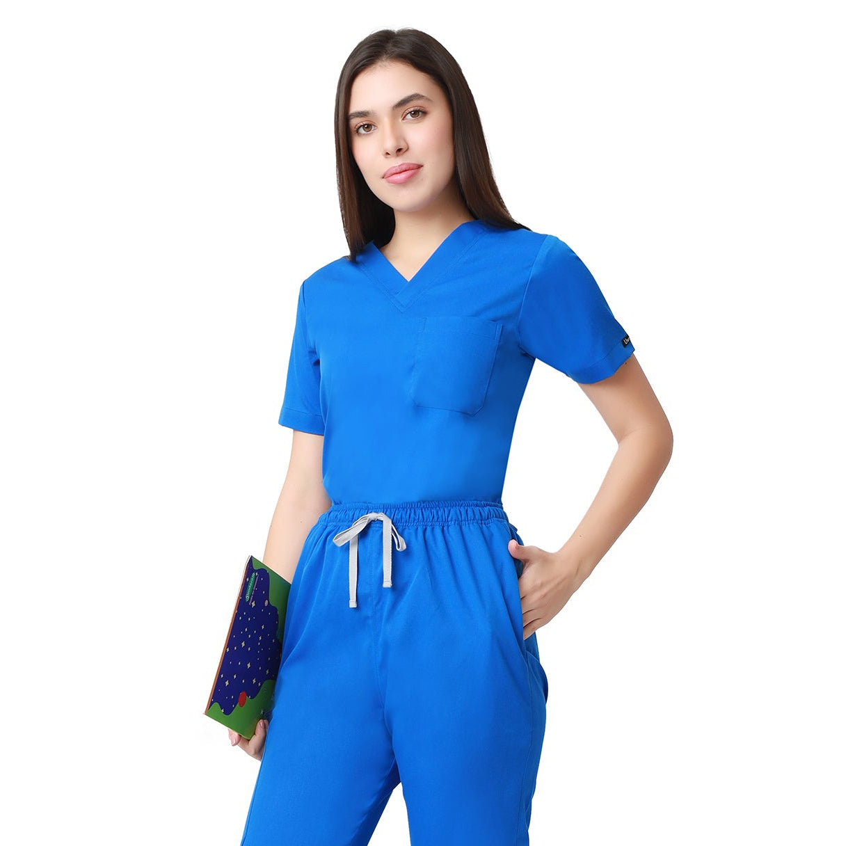 Women Blue 2 way Stretch Water/Liquid Repellent Scrub Suit
