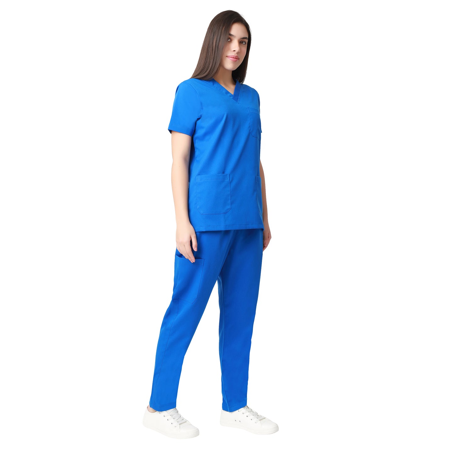 Women Blue 2 way Stretch Water/Liquid Repellent Scrub Suit