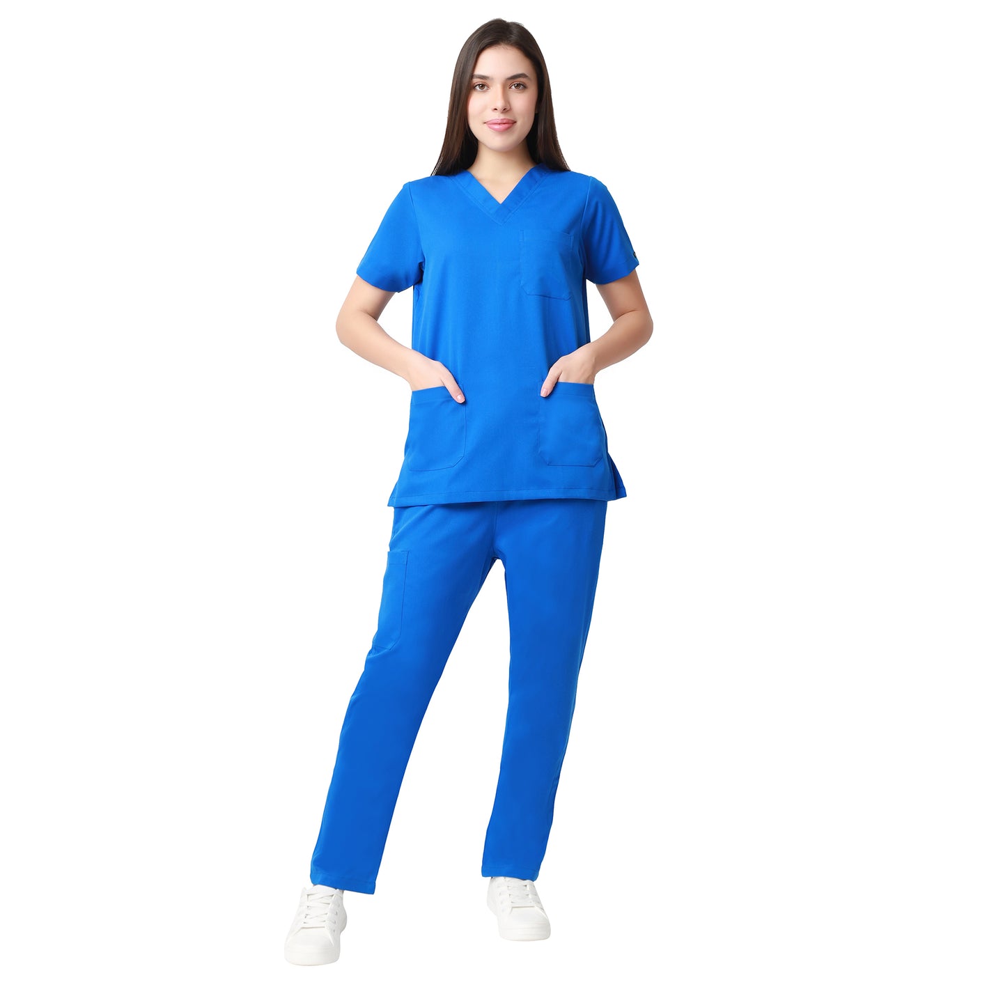 Women Blue 2 way Stretch Water/Liquid Repellent Scrub Suit