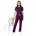 Women Deep Purple 2 way Stretch Water/Liquid Repellent Scrub Suit