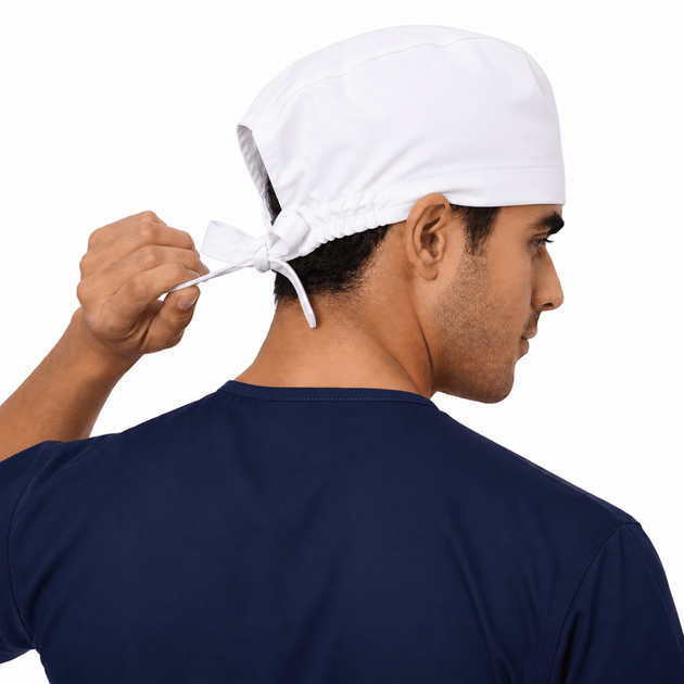 White Scrub Cap Cotton - Uwears®