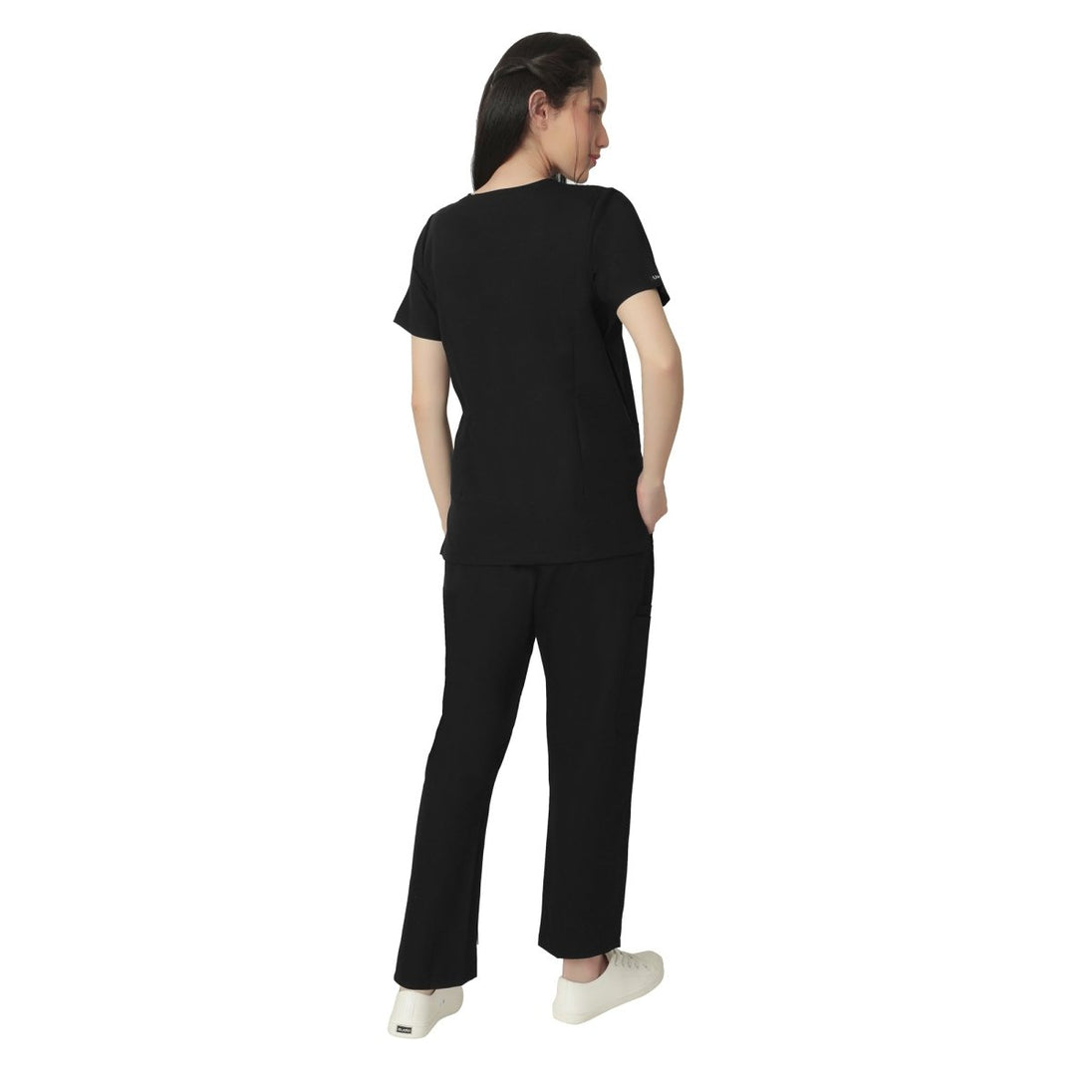 Women's 4 - Way Noir 2.0 Scrub Suit (No Wrinkle) Free Embroidery (SMART FIT) - Uwears®