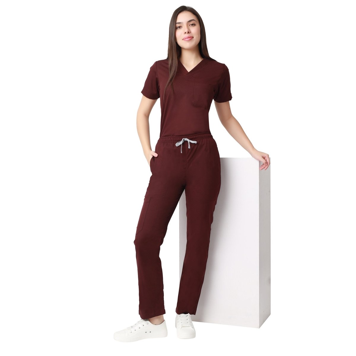 Women's Aqua Scrub Suit 2 - Way Stretch / Liquid Repellant Free Embroidery (SMART FIT) - Uwears®