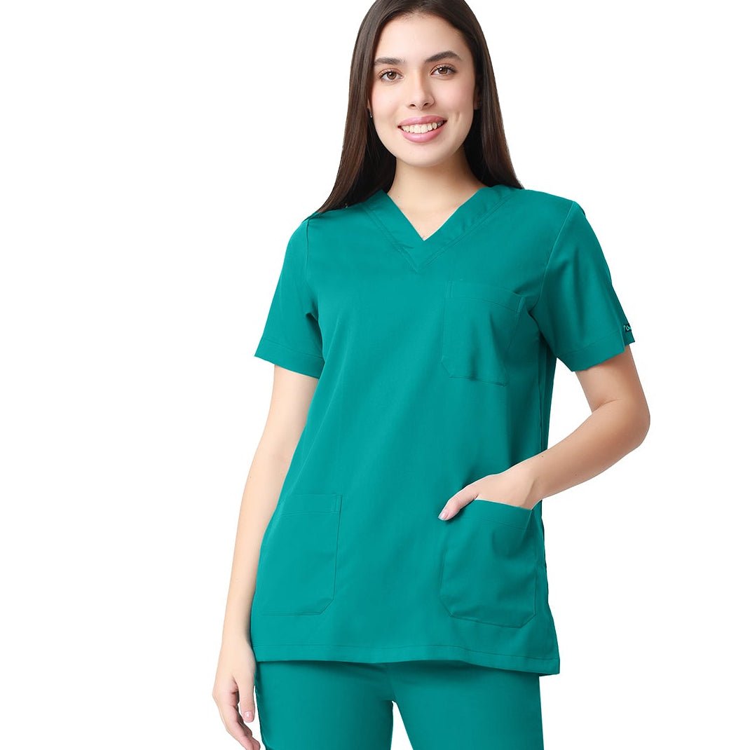 Women's Aqua Scrub Suit 2 - Way Stretch / Liquid Repellant Free Embroidery (SMART FIT) - Uwears®