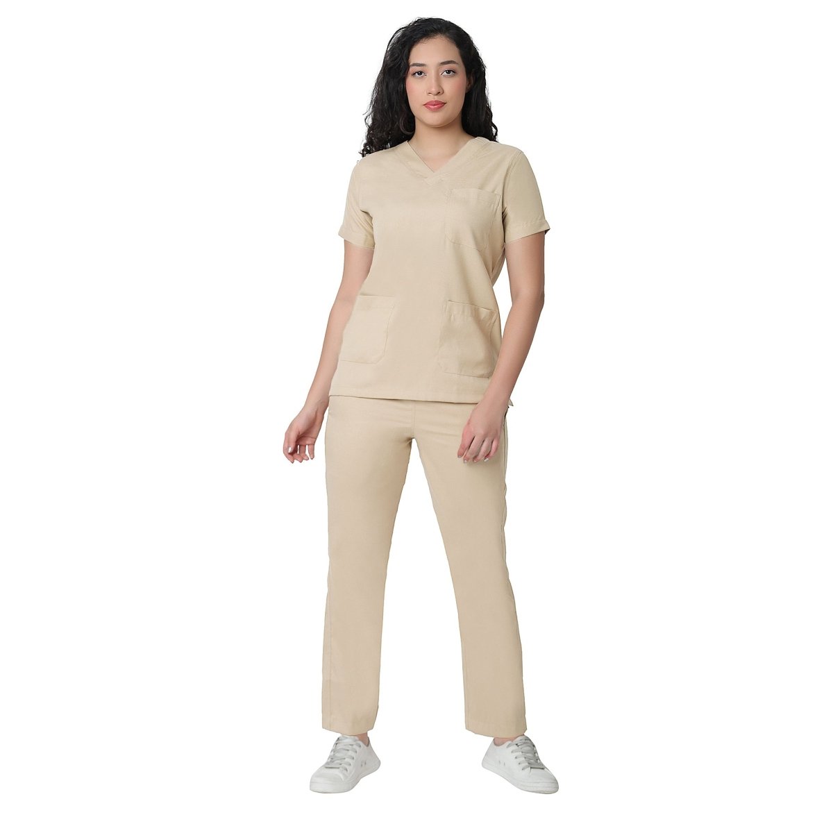 Women's Beige Classic Scrub Suit - Uwears®