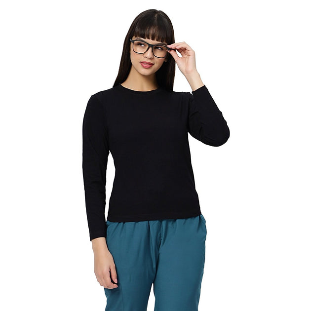 Women's Premium Black Under Scrub Top - Uwears®