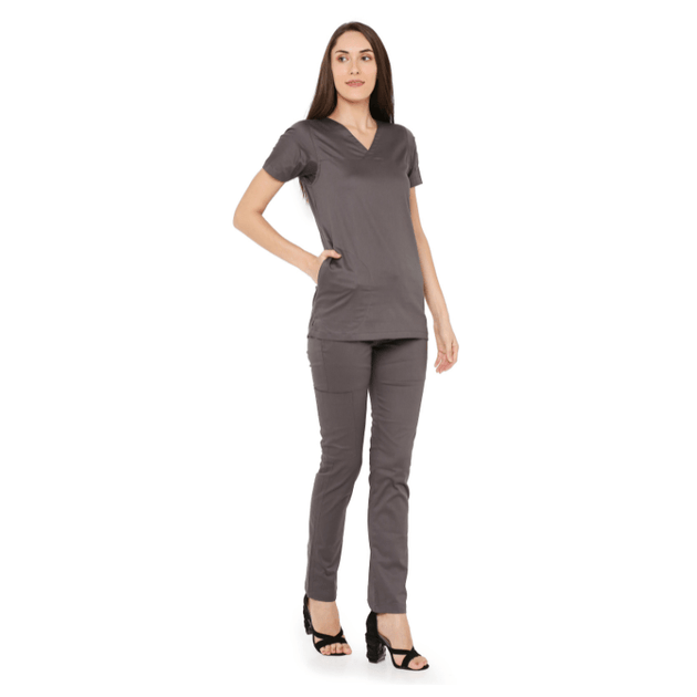Women's Stretch Scrub Suit LYCO V - 2 Free Embroidery (SLIM FIT) - Uwears®