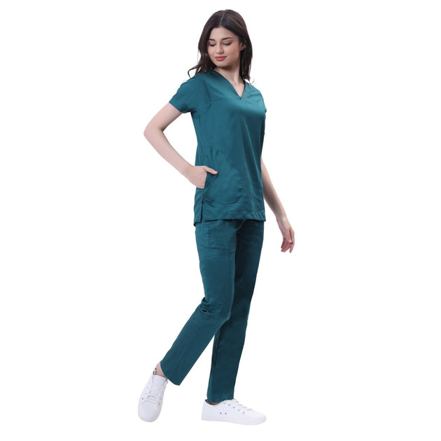 Women's Stretch Scrub Suit LYCO V - 2 Free Embroidery (SLIM FIT) - Uwears®