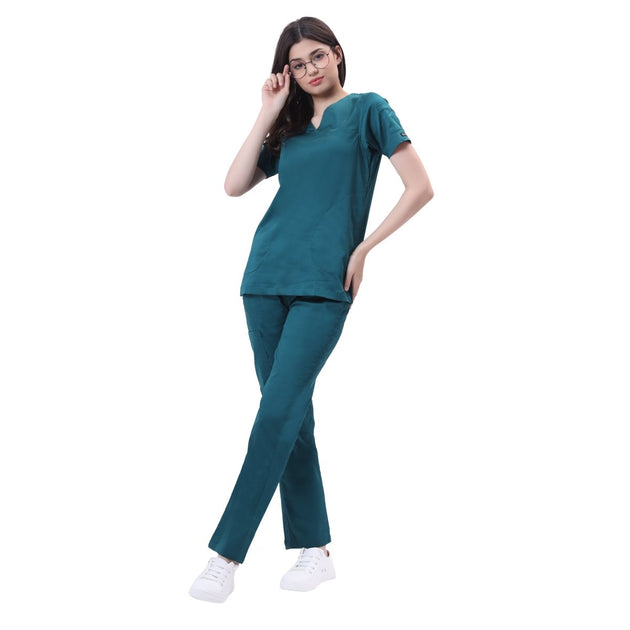Women's Stretch Scrub Suit LYCO V - 2 Free Embroidery (SLIM FIT) - Uwears®