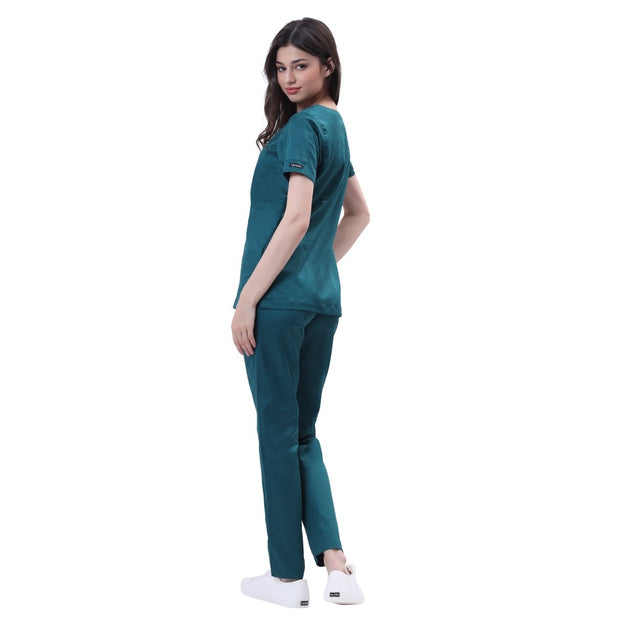 Women's Stretch Scrub Suit LYCO V - 2 Free Embroidery (SLIM FIT) - Uwears®