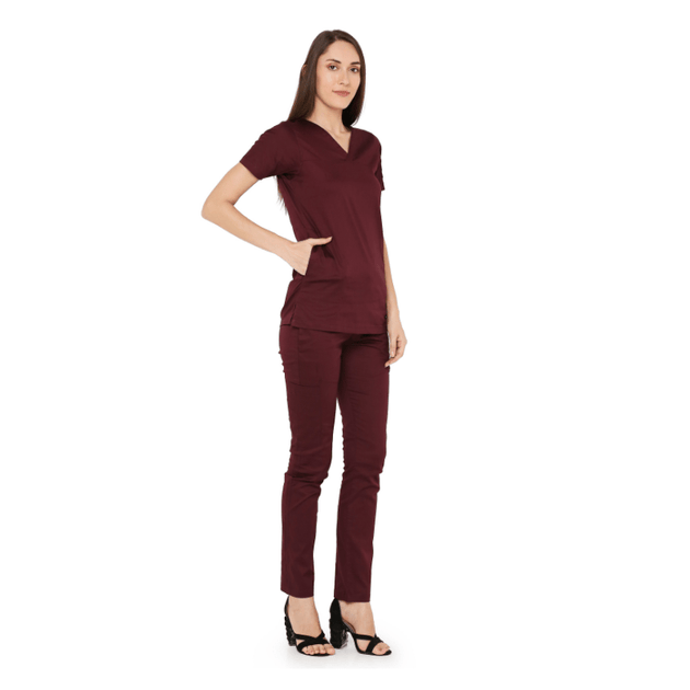 Women's Stretch Scrub Suit LYCO V - 2 Free Embroidery (SLIM FIT) - Uwears®