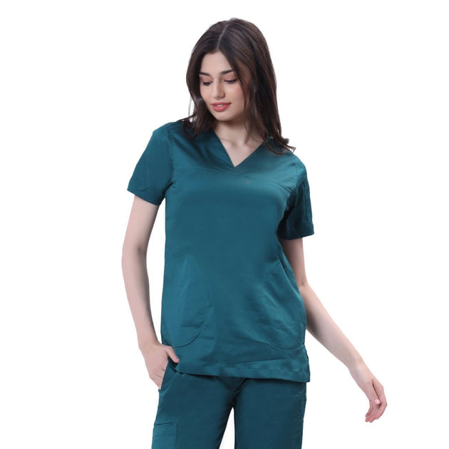 Women's Stretch Scrub Suit LYCO V - 2 Free Embroidery (SLIM FIT) - Uwears®