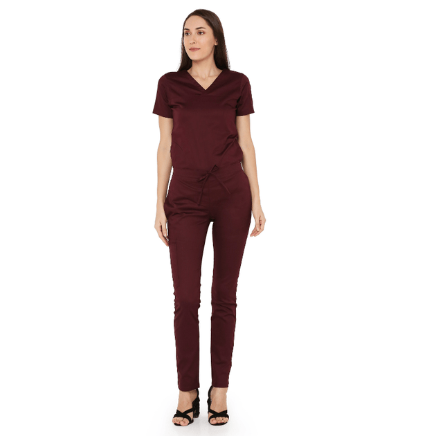 Women's Stretch Scrub Suit LYCO V - 2 Free Embroidery (SLIM FIT) - Uwears®